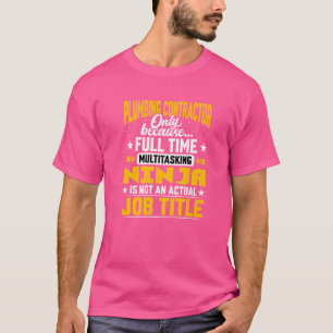 Camiseta Plumbador de Título de Cargo do Contratante de Can