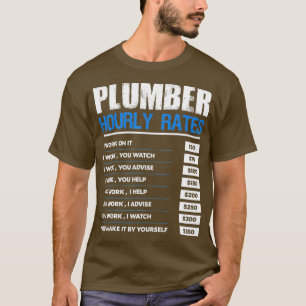 Camiseta Plumber Horário Mens Engraçados Ideia de Presente 