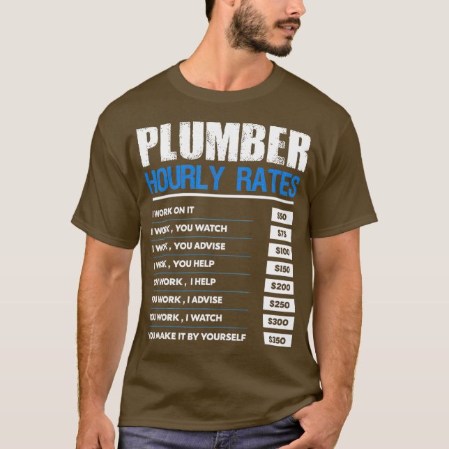 Camiseta Plumber Horário Mens Engraçados Ideia de Presente  (Frente)