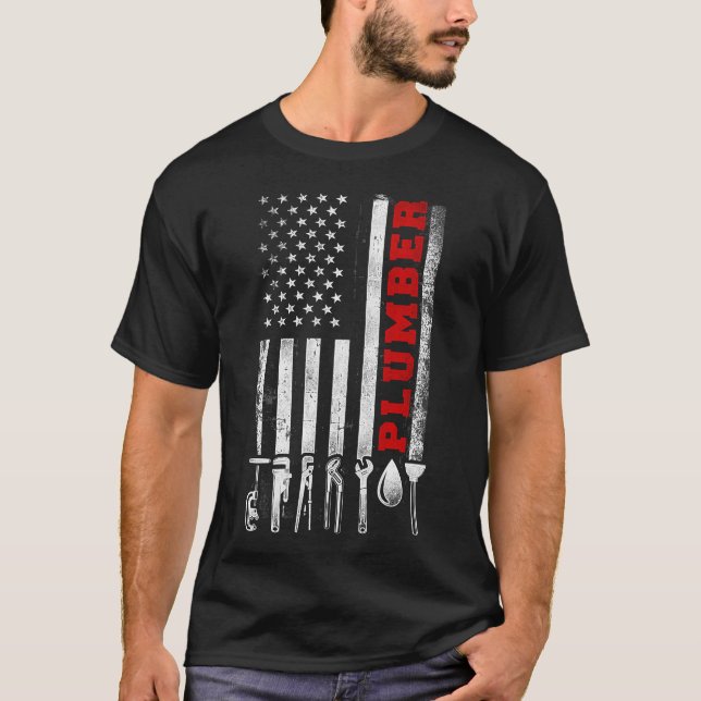Camiseta Plumber Plumber American Flag American (Frente)