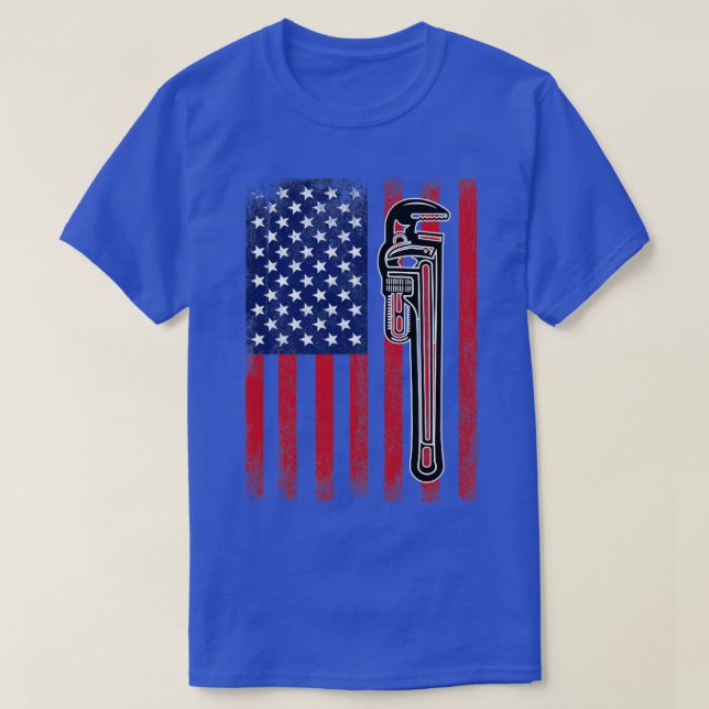 Camiseta Plumber Plumber USA Flag (2) (Frente do Design)