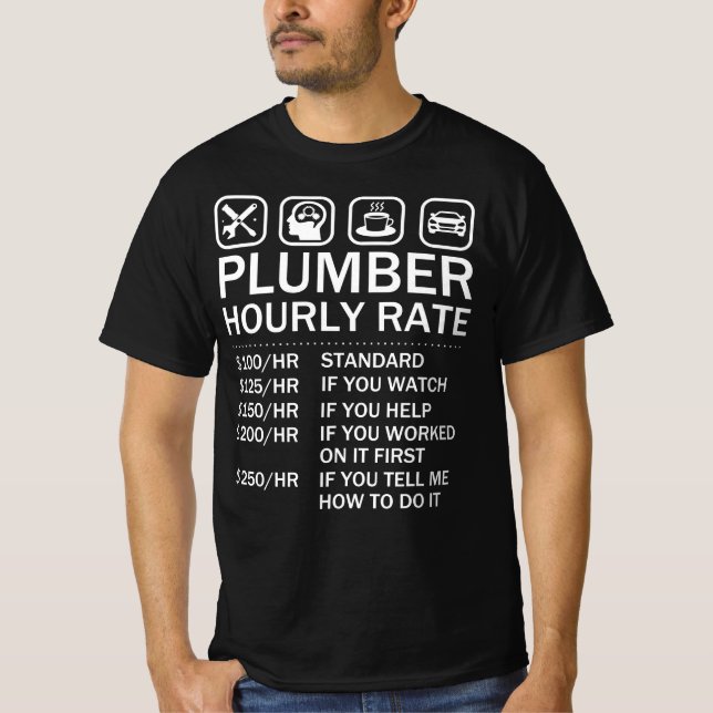 Camiseta Plumber Taxa Horária de Mão-de-Obra Plumber (Frente)