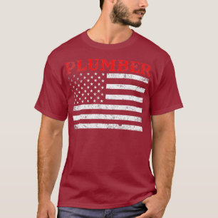 Camiseta Plumber USA American Flag Patriotic 4th of July