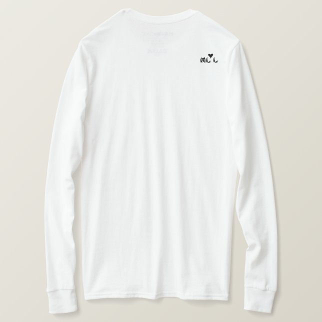 Camiseta Plumeria havaiana de Long Sleeve, de uso feminino (Verso do Design)