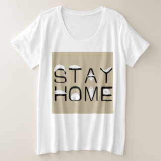 CAMISETA PLUS SIZE アザラシと一緒に家にいよう（STAY HOME WITH SEAL）