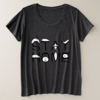 CAMISETA PLUS SIZE アザラシと一緒に家にいよう（STAY HOME WITH SEAL）