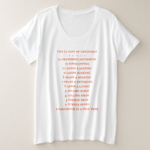 Camiseta Plus Size 12 DIAS DE LINHA MAIS T-shirt de tamanho feminino