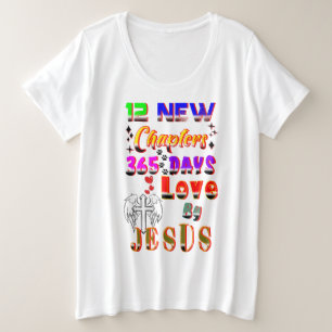 Camiseta Plus Size 12 Novos Capítulos 365 Dias de Amor por Jesus
