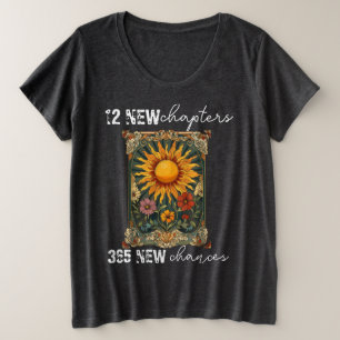 Camiseta Plus Size 12 Novos Capítulos 365 Novas Chances Boho Watercol
