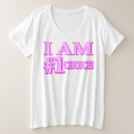 Camiseta Plus Size "#1 ESCOLHA" Design de Expressão de Corte. Comprar