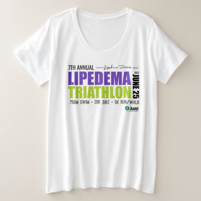 Camiseta Plus Size 2022 Lipedema Triathlon - Plus Size Shirt (Frente do Design)