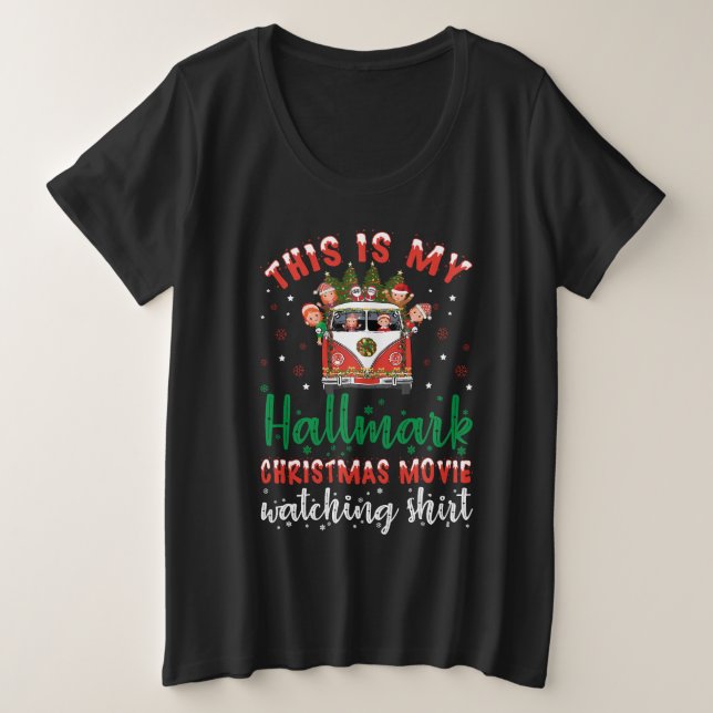Camiseta Plus Size 2023 Filme de Natal Hallmark Assistindo (Frente do Design)