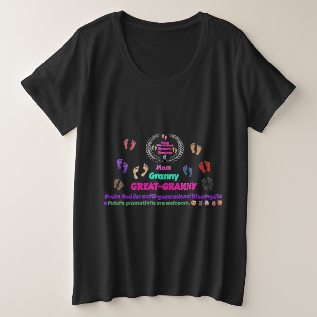 Camiseta Plus Size 2025 Great-Granny Commemorative (Frente do Design)
