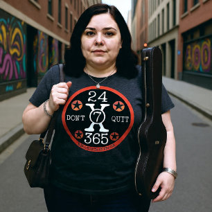 Camiseta Plus Size 24x7x365 Não sair
