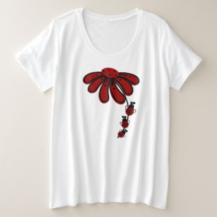 Camiseta Plus Size #2Ladybug de dupla face Feminino Plus-Size