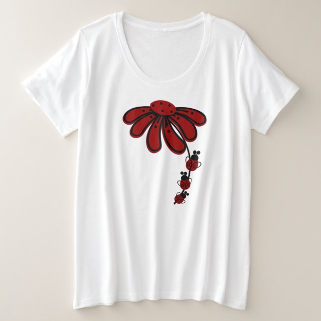 Camiseta Plus Size #2Ladybug  de dupla face Feminino Plus-Size (Frente do Design)