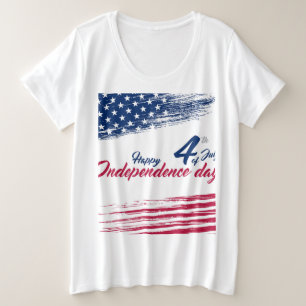 Camiseta Plus Size 4º de julho Mais Tamanho