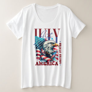 Camiseta Plus Size 4 de julho de American Eagle Sublimation-61904