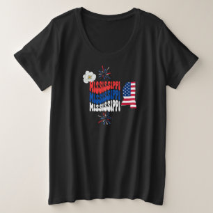Camiseta Plus Size 4 de Julho/Verão/Verão do Mississippi