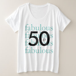 Camiseta Plus Size 50 e Fabuloso 50º Aniversário