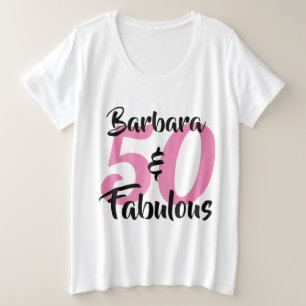 Camiseta Plus Size 50 e Fabuloso Aniversário Personalizado