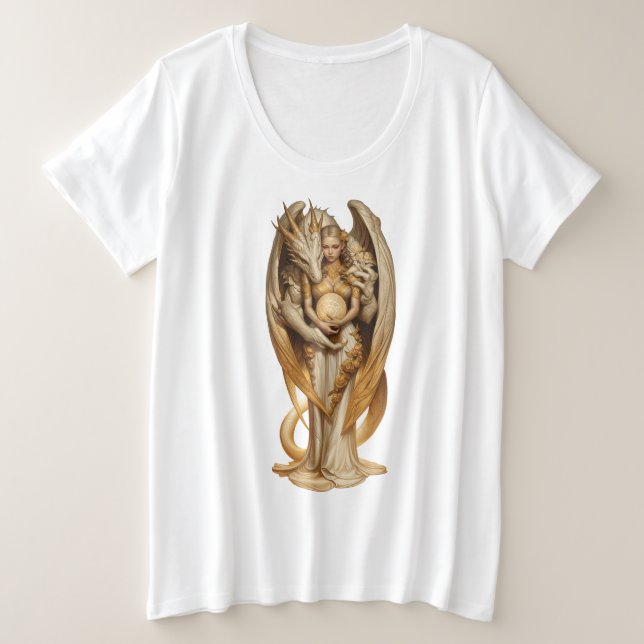 Camiseta Plus Size #8 Senhora Dragão (Frente do Design)