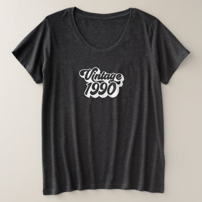 Camiseta Plus Size 90's Text 1990 Vintage T-shirt (Frente do Design)