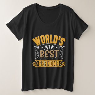 Camiseta Plus Size A melhor arte de palavra vovó do mundo bonito