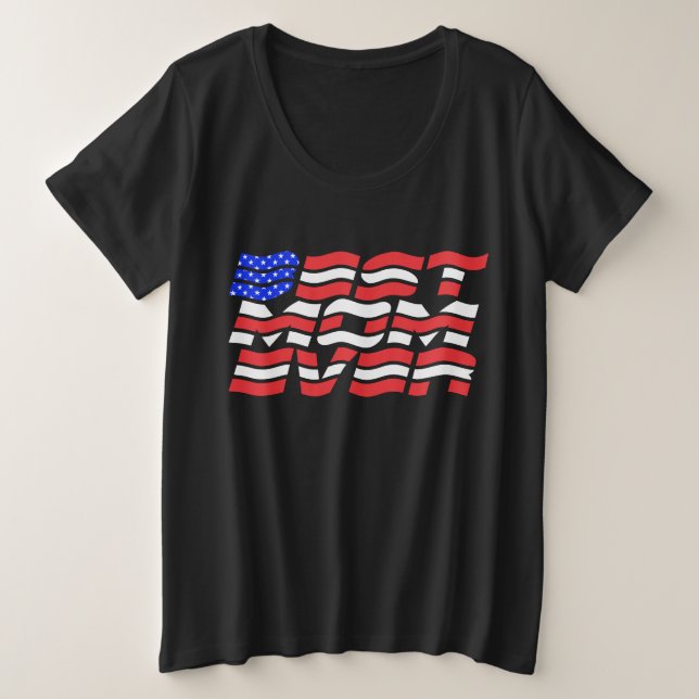Camiseta Plus Size A melhor bandeira da Mãe dos Estados Unidos (Frente do Design)