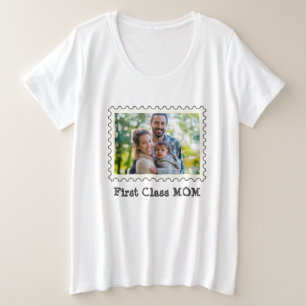 Camiseta Plus Size A melhor mãe de primeira classe do MOM para fotos 