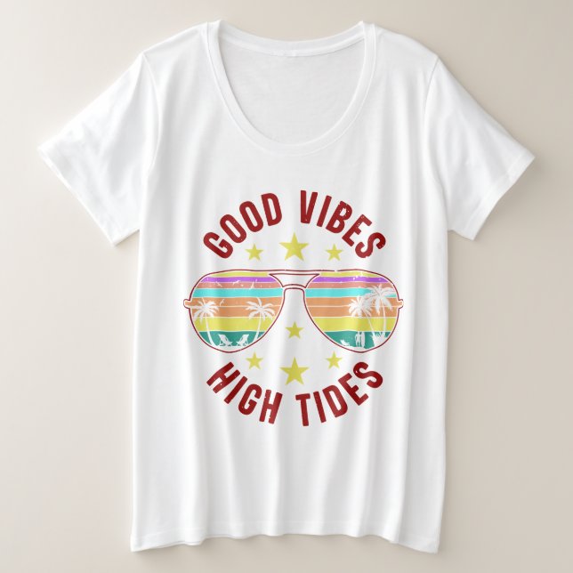 Camiseta Plus Size A vida é melhor na praia (Frente do Design)