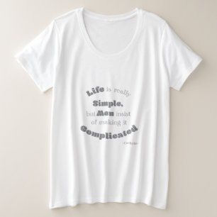 Camiseta Plus Size A vida é realmente simples, mas Homens... Mulher C