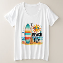 Camiseta Plus Size A Vida na Praia