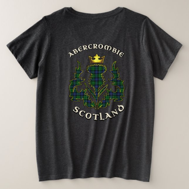 Camiseta Plus Size Abercrombie Clan Crachá & Tartan w/Motto (Verso do Design)