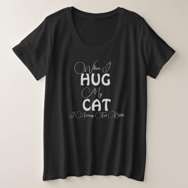 Camiseta Plus Size Abraços de gato (Frente do Design)