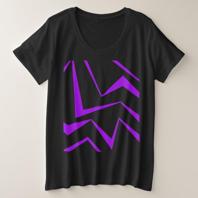 Camiseta Plus Size Abstract, bold, vibrant geometric zigzag pattern (Frente do Design)