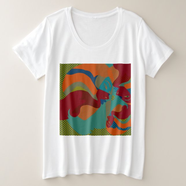 Camiseta Plus Size Abstrato (Frente do Design)