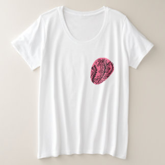 Camiseta Plus Size Abstrato Boho Blob De Tinta Com Flores Silvestres