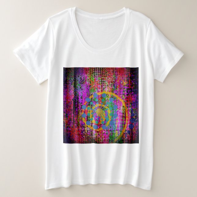 Camiseta Plus Size Abstrato Trippy (Frente do Design)