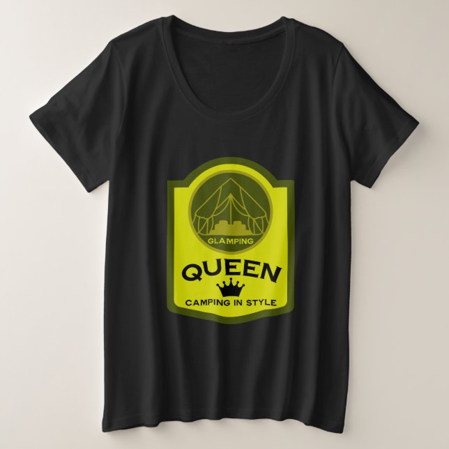 Camiseta Plus Size Acampamento Rainha De Luz Ao Estilo (Frente do Design)