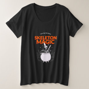 Camiseta Plus Size Acionando Uma Magia Esquelética