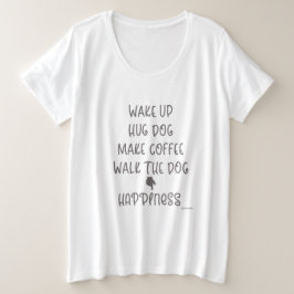 Camiseta Plus Size Acordar, Cachorro Hug... Felicidade Adora T-shirt 