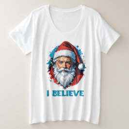 Camiseta Plus Size Acredito em Santa Claus Grafite Style Design