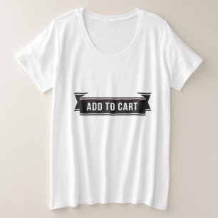 Camiseta Plus Size Adicionar ao Carrinho Divertido de Compras Gráfico