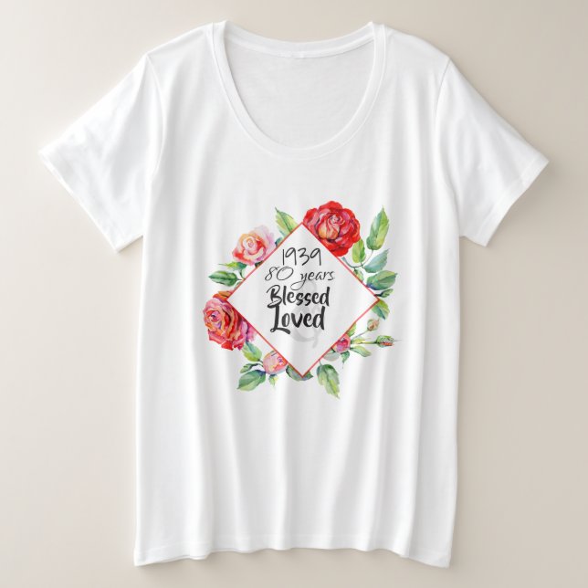 Camiseta Plus Size ADICIONAR Nascer Ano Aniversário Presente para Ros (Frente do Design)