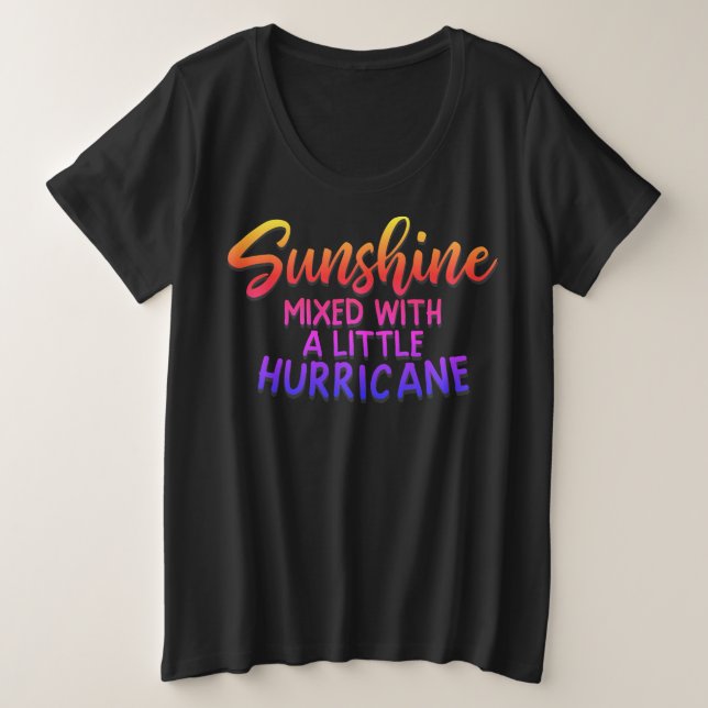 Camiseta Plus Size Adoráveis Citação Sol Misturada (Frente do Design)
