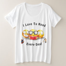 Camiseta Plus Size Adoro Ler Leitura De Livros