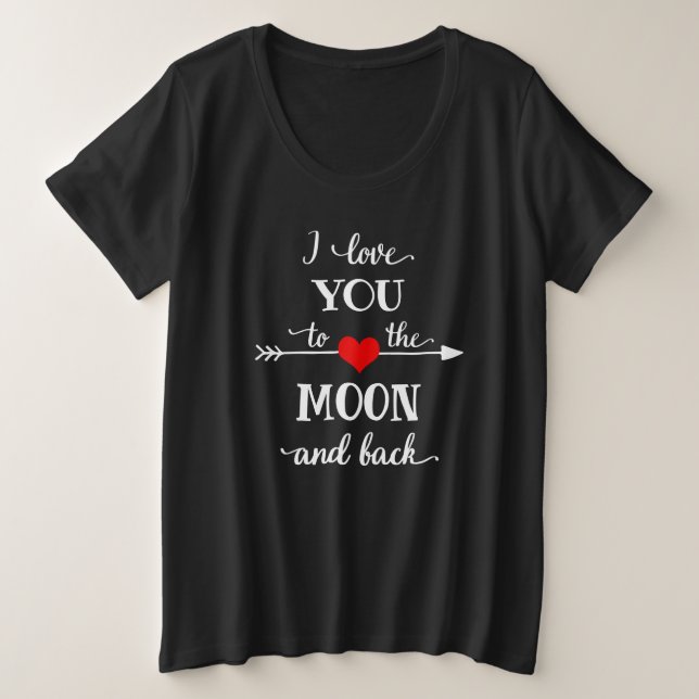 Camiseta Plus Size Adoro personalizar a lua e voltar (Frente do Design)