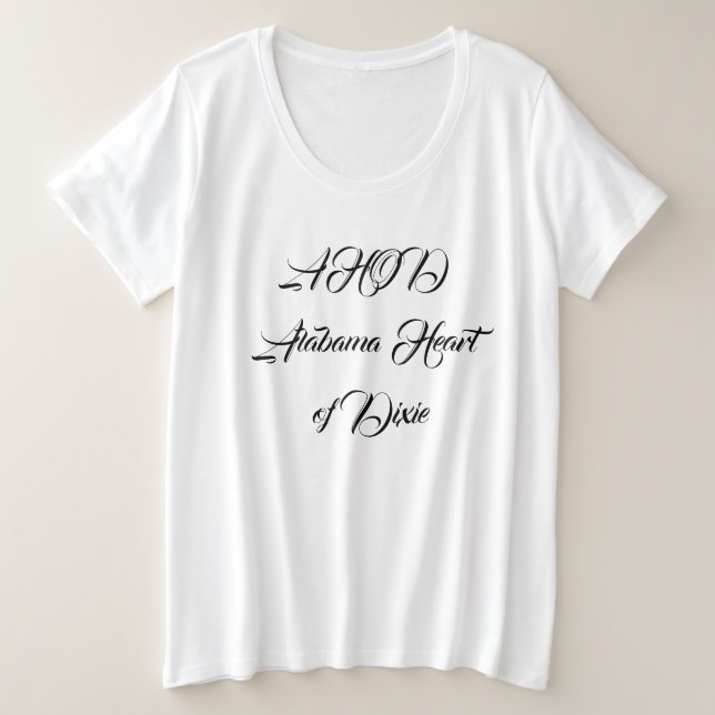 Camiseta Plus Size Alabama Coração de Dixie Monograma (Frente do Design)