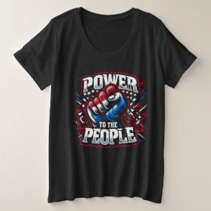 Camiseta Plus Size Alimentação para o Desenho de Punho do Pessoas